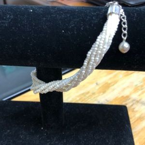 M‎ & S off White seed bead bracelet with extender